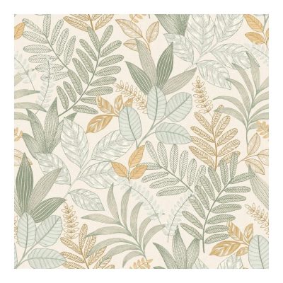 Allure - Zöld színű levél mintás tapéta AL26294
