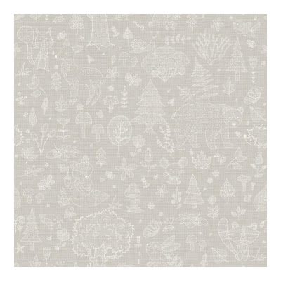 Happy - Erdő állatai szürke tapéta 14807