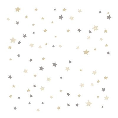 Happy - Szürke és krém színű csillagos tapéta 14826