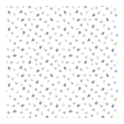 Happy - Kis virágos kék és krém színű tapéta 14843