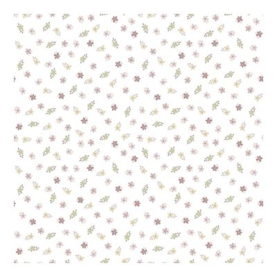 Happy - Kis virágos rózsaszín és zöld színű tapéta 14844