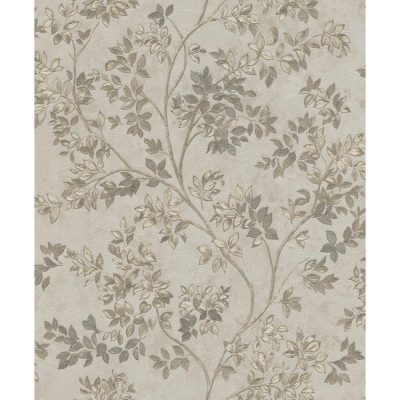 Tradizione - Bézs ezüstös levél mintás tapéta Z21704