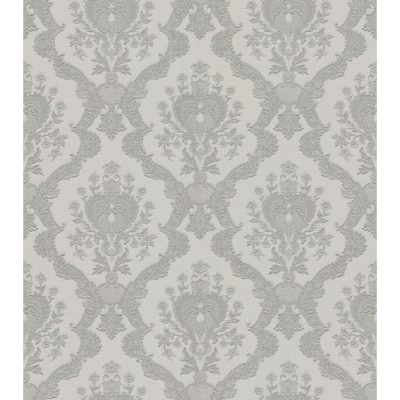 Tradizione - Fehér-ezüst színű virágos tapéta Z21741