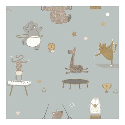 Dream - Kék színű gimnasztikázó állatos tapéta 13242