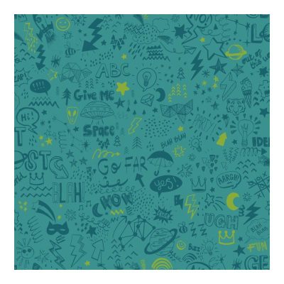 Dream - Firkált Zöldeskék-sárga tapéta 13341