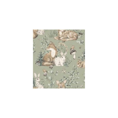 MiniMe - Erdő állatai zöld tapéta 17105