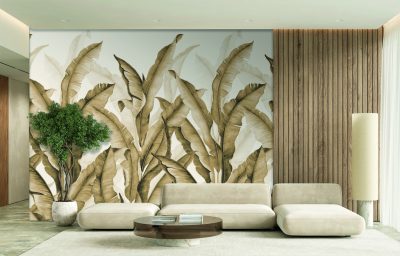 Feature Walls - Óriás levél bézs tapéta 2,12x2,8m 