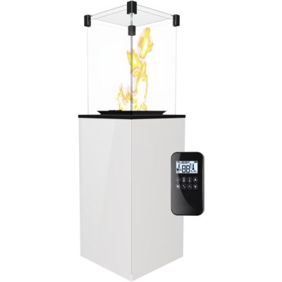 PATIO MINI TERASZMELEGÍTŐ FEHÉR ÜVEG ELŐLAPPAL TÁVIRÁNYÍTÓVAL