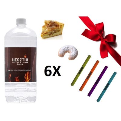 HESZTIA Bioetanol 1,9 L 3db Almás Pite + 3db Vaníliás kifli - Ajándék színes gyújtópálcával