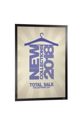 Duraframe® POSTER B2 - fekete 50x70cm infokeret (5054-01) öntapadó hátlap