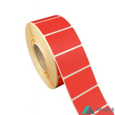 40x25mm THERMO címke - PIROS (2.000 db/40)