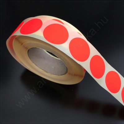 20mm körcímke FLUO PIROS (1.000 db/tek)