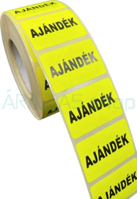 35x23mm - AJÁNDÉK - FLUO CITROM visszaszedhető ragasztóval (1000db)