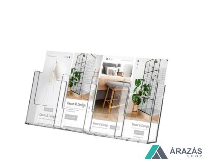 Prospektustartó 1/3 A4 asztali/fali 4 rekeszes
