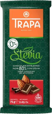 Trapa Stevia NSA 80% Étcsokoládé 75g