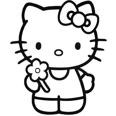Hello Kitty virággal matrica