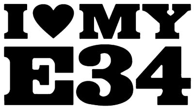 BMW matrica I Love MY E34 felirat
