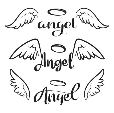 Angel felirat "1" szett matrica (30 cm)