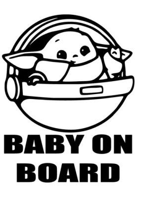 Baby on Board Grogu bölcsöde matrica