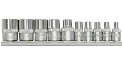 Dugókulcs klt. TORX E4-E18 1/4"+3/8"-os HANS