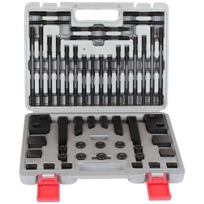 Lépcsős leszorító készlet 58 részes, M10, 12 mm-es T-horonyhoz PTK