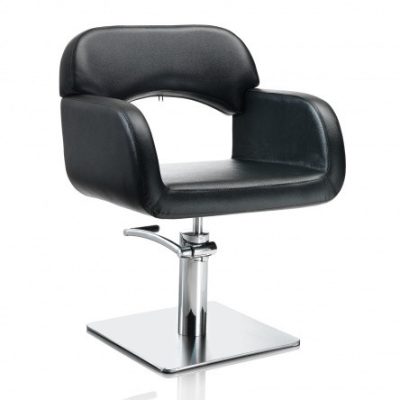 Hair Sage fodrász szék négyzetes talppal, fekete