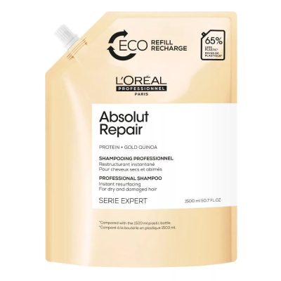 Loreal Serie Expert Absolut Repair Gold Quinoa Protein sampon, utántöltő 1500 ml