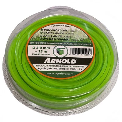 Arnold fűkasza damil ∅ 3.0 mm négyszög profil ⇔ 15 méter - FIN030/K/SZ/B - eredeti minőségi alkatrész*