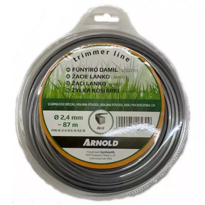 Arnold® fűkasza damil ∅ 2.4 mm négyszög profil - ALU - 87 méter - FIN/K/2.4/0.5/A/SZ/B - eredeti alkatrész*