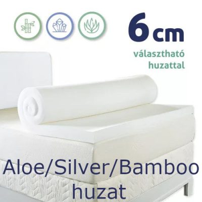 Ortho-Sleepy Memory topper fedőmatrac, Silver, Aloe vagy Bamboo huzattal, 6cm magas, 120x200cm