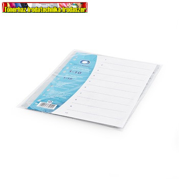 Regiszter műanyag 1-10 szürke BR.