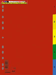 Donau Műanyag színes regiszter, 1-5 D77080