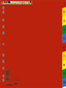 Donau Műanyag színes regiszter, 1-10 D77120