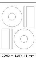 Rayfilm Univerzális etikett CD címke matt (118/41) 2címke/lap 20lap/dob (R0100 CD03C)