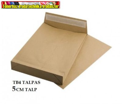 TB/4-es redős-talpas, szilikonos tasak,250db/dob barna kraft papír, 50 mm talp (TB4)