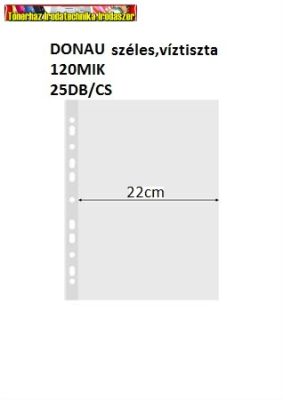 Donau Széles víztiszta lefűzhető genotherm, anyagvastagság:120 mic 25db/cs D1778