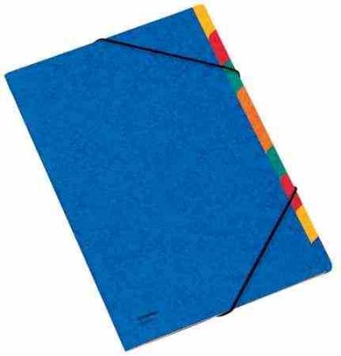 Előrendező, Gumis mappa, karton, A4, regiszteres, 9 részes, DONAU, kék, ( 8649119-10)