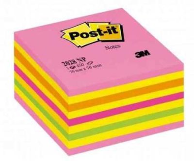 Post-it 76x76 öntapadós jegyzettömb kocka Lollipop pink 2028np 450lap/cs