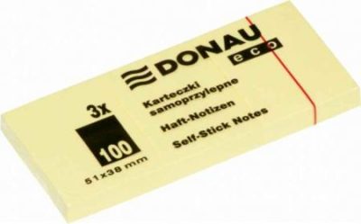 Donau ECO Öntapadó jegyzettömb pasztell sárga 51x38 100lap/db (7591)