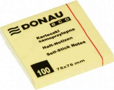 Donau ECO Öntapadó jegyzettömb pasztell sárga 100 lapos 76x76 (D7593,75x75)