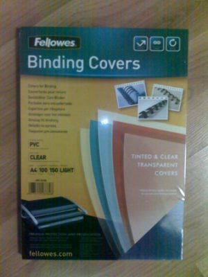 Víztiszta előlap, A4/150 mikron (fedlap) FELLOWES (CRC 53760)