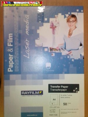 Rayfilm pólóra vasalható fólia lézernyomtatóhoz világos pólóra 50ív/cs ( R02071123B)