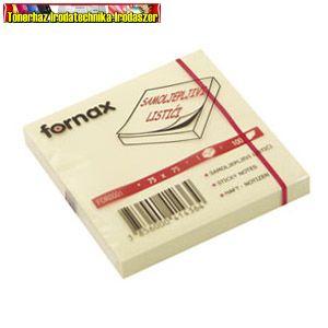 Fornax öntapadós jegyzettömb 75x75mm 100 lap sárga (75x75)