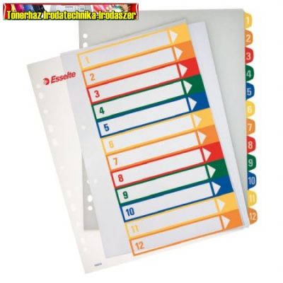 Esselte 100214 nyomtatható regiszter, A4, 1-12 részes