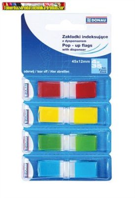 Donau Oldaljelölő címkék adagolóval, 4 színben D7557