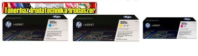 HP CE411A,CE412A,CE413A 305A Színes LaserJet eredeti tonerkazetták LaserJet Pro 300 400 sorozathoz M351 M375 M451 M475 (2600 old.(5%)/szín