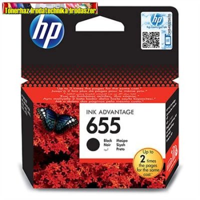 HP 655 CZ109AE No.655 fekete eredeti tintapatron DJ Ink Adv. 3525 5525 4615 4625 (550 old.) (CZ109AE)