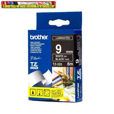 Brother TZ szalagok,TZ-325 fekete/fehér 9mm (TZe-325)