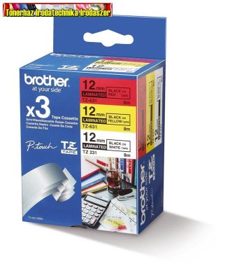 Brother TZ szalagok, TZ-31M3 csomag (TZ431+TZ-631+TZ-231 egy csomagban) 12mm (TZe-31M3)