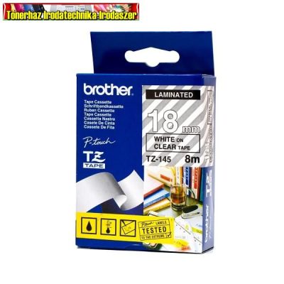 Brother TZ szalagok, TZ-145 átlátszó/fehér 18mm (TZe-145)